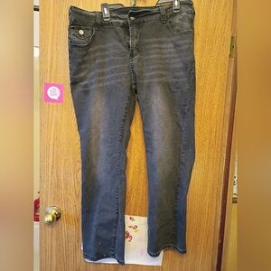 Straight Leg Women's Jeans in Dark Gray